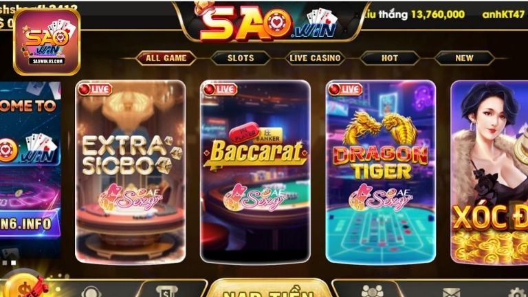 Giới thiệu Saowin - Đỉnh cao giải trí online